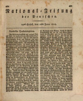 National-Zeitung der Deutschen Donnerstag 16. Juni 1808