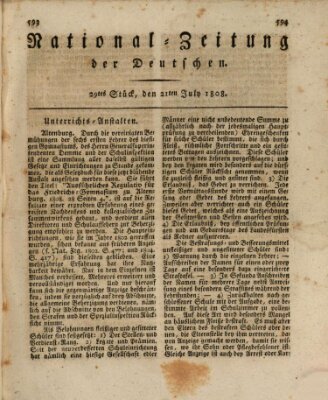 National-Zeitung der Deutschen Donnerstag 21. Juli 1808