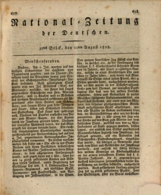 National-Zeitung der Deutschen Donnerstag 11. August 1808