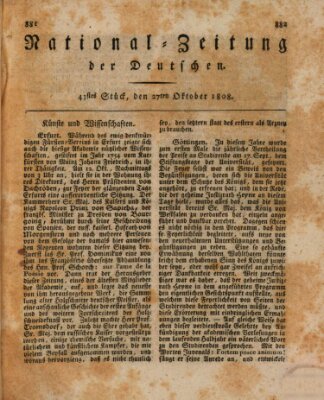 National-Zeitung der Deutschen Donnerstag 27. Oktober 1808