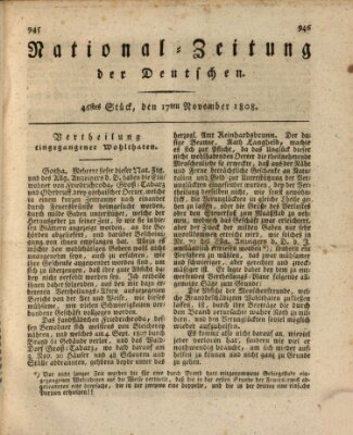 National-Zeitung der Deutschen Donnerstag 17. November 1808