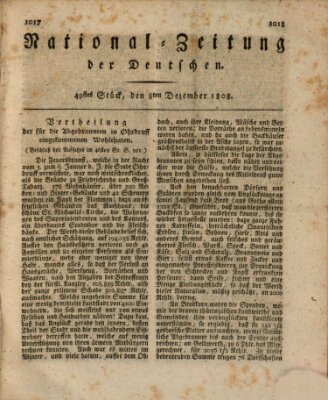 National-Zeitung der Deutschen Donnerstag 8. Dezember 1808