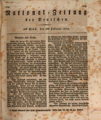 National-Zeitung der Deutschen Donnerstag 9. Februar 1809