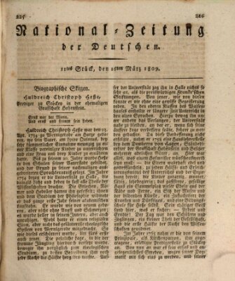 National-Zeitung der Deutschen Donnerstag 16. März 1809