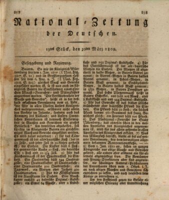 National-Zeitung der Deutschen Donnerstag 30. März 1809