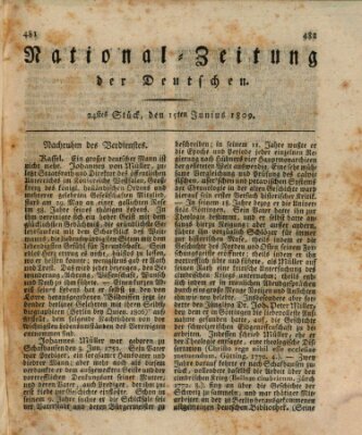 National-Zeitung der Deutschen Donnerstag 15. Juni 1809