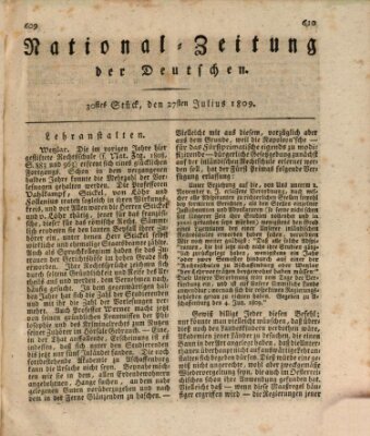 National-Zeitung der Deutschen Donnerstag 27. Juli 1809