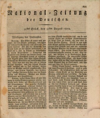 National-Zeitung der Deutschen Donnerstag 31. August 1809