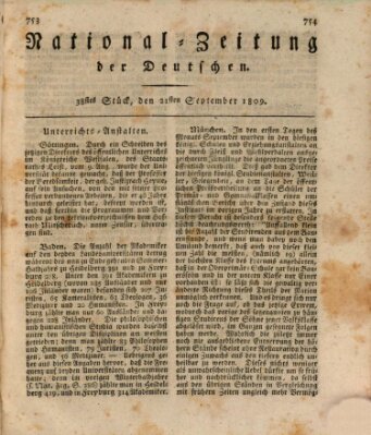 National-Zeitung der Deutschen Donnerstag 21. September 1809