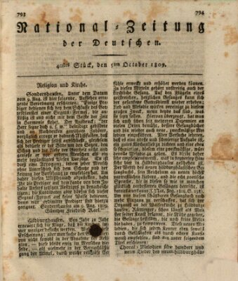 National-Zeitung der Deutschen Donnerstag 5. Oktober 1809