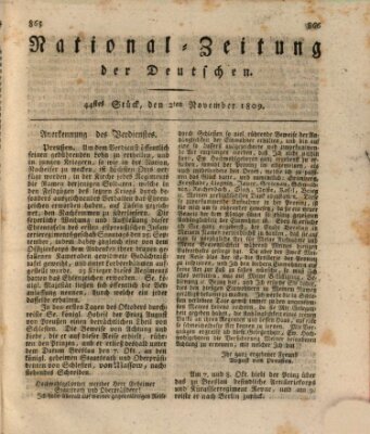 National-Zeitung der Deutschen Donnerstag 2. November 1809