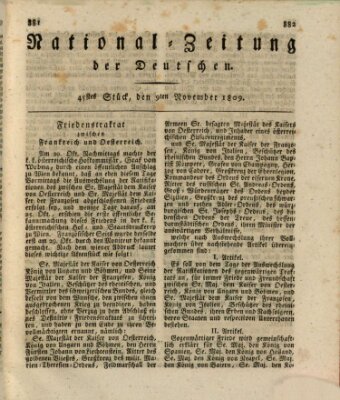 National-Zeitung der Deutschen Donnerstag 9. November 1809