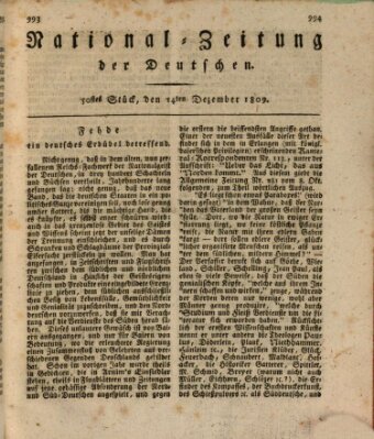 National-Zeitung der Deutschen Donnerstag 14. Dezember 1809