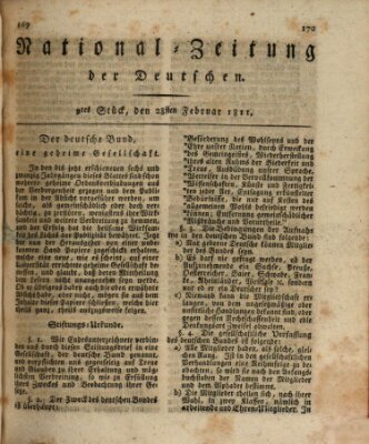 National-Zeitung der Deutschen Donnerstag 28. Februar 1811