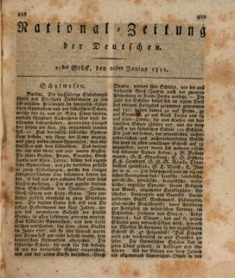 National-Zeitung der Deutschen Donnerstag 20. Juni 1811