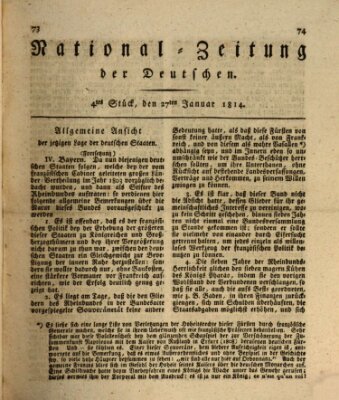 National-Zeitung der Deutschen Donnerstag 27. Januar 1814