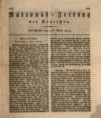 National-Zeitung der Deutschen Donnerstag 31. März 1814