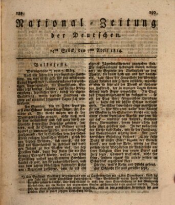 National-Zeitung der Deutschen Donnerstag 7. April 1814