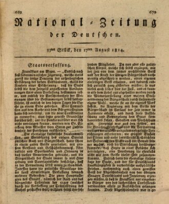 National-Zeitung der Deutschen Mittwoch 17. August 1814