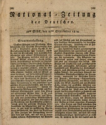 National-Zeitung der Deutschen Mittwoch 21. September 1814