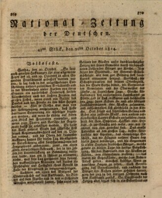 National-Zeitung der Deutschen Mittwoch 26. Oktober 1814