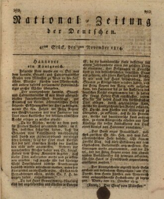 National-Zeitung der Deutschen Mittwoch 9. November 1814