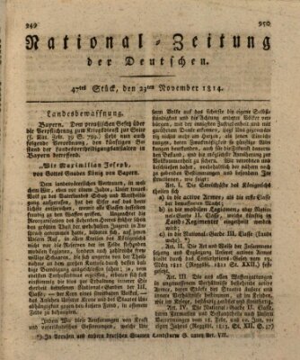 National-Zeitung der Deutschen Mittwoch 23. November 1814