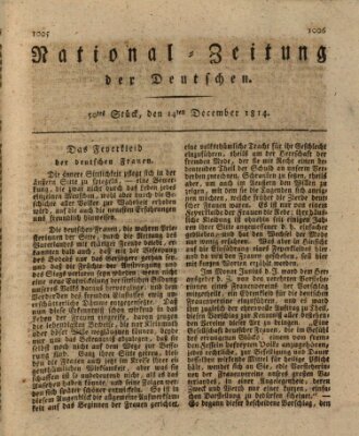 National-Zeitung der Deutschen Mittwoch 14. Dezember 1814