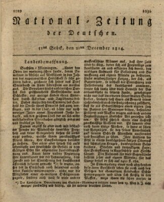 National-Zeitung der Deutschen Mittwoch 21. Dezember 1814