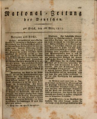 National-Zeitung der Deutschen Mittwoch 1. März 1815