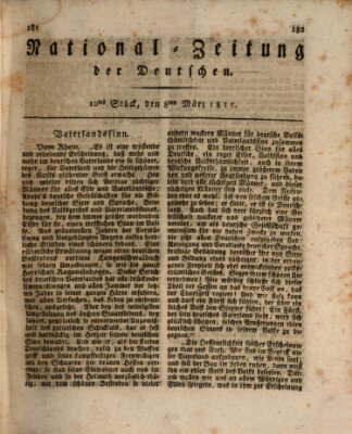 National-Zeitung der Deutschen Mittwoch 8. März 1815