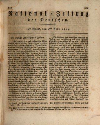 National-Zeitung der Deutschen Mittwoch 5. April 1815