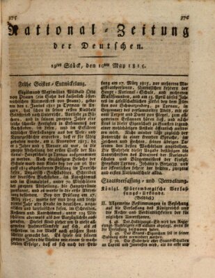 National-Zeitung der Deutschen Mittwoch 10. Mai 1815