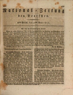 National-Zeitung der Deutschen Mittwoch 31. Mai 1815