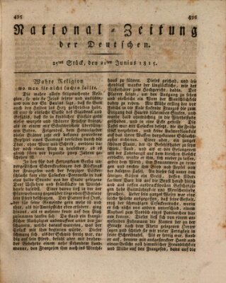 National-Zeitung der Deutschen Mittwoch 21. Juni 1815