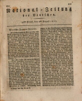 National-Zeitung der Deutschen Mittwoch 2. August 1815