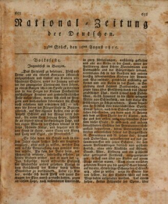 National-Zeitung der Deutschen Mittwoch 16. August 1815