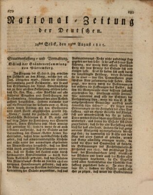 National-Zeitung der Deutschen Mittwoch 23. August 1815