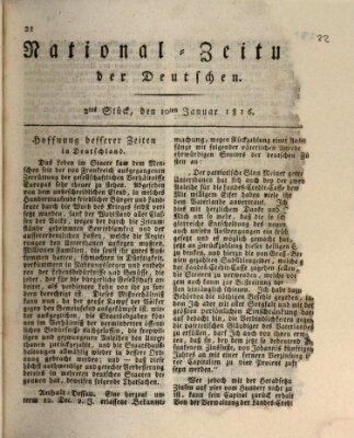 National-Zeitung der Deutschen Mittwoch 10. Januar 1816