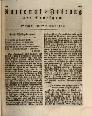 National-Zeitung der Deutschen Mittwoch 7. Februar 1816