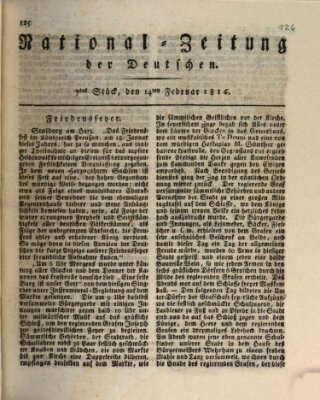 National-Zeitung der Deutschen Mittwoch 14. Februar 1816