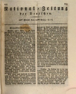 National-Zeitung der Deutschen Mittwoch 20. März 1816