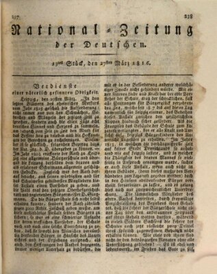 National-Zeitung der Deutschen Mittwoch 27. März 1816