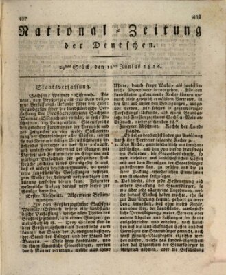 National-Zeitung der Deutschen Mittwoch 12. Juni 1816