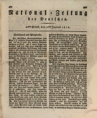 National-Zeitung der Deutschen Mittwoch 26. Juni 1816