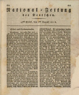 National-Zeitung der Deutschen Mittwoch 7. August 1816