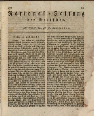 National-Zeitung der Deutschen Mittwoch 4. September 1816