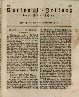 National-Zeitung der Deutschen Mittwoch 6. November 1816