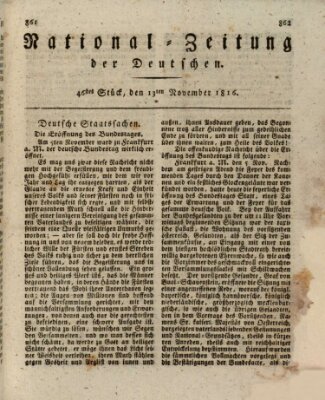 National-Zeitung der Deutschen Mittwoch 13. November 1816