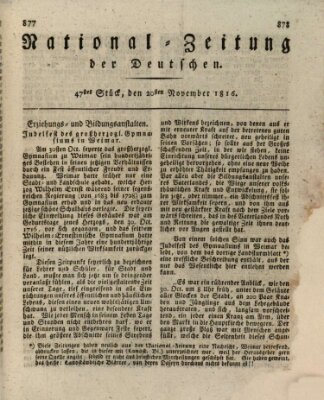 National-Zeitung der Deutschen Mittwoch 20. November 1816